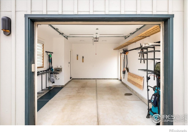 garage featuring a garage door opener