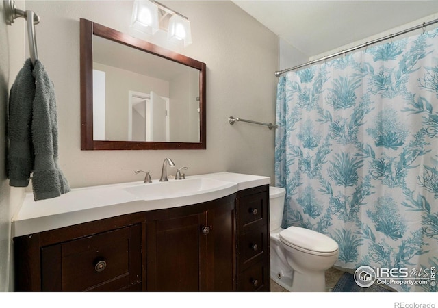 bathroom with toilet and vanity