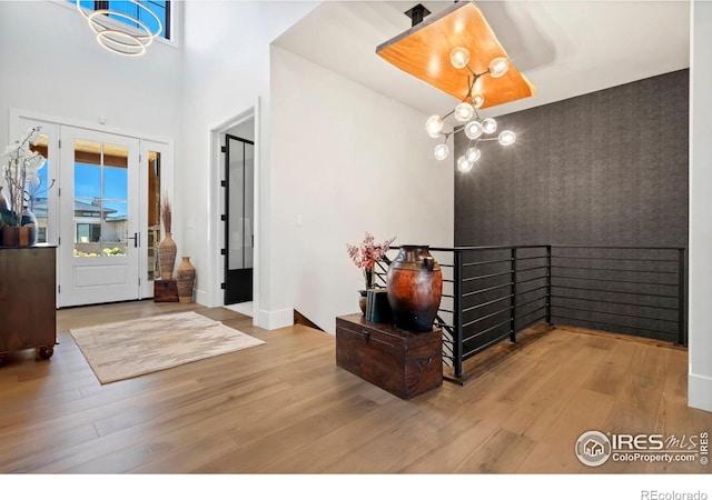 entrance foyer with hardwood / wood-style flooring