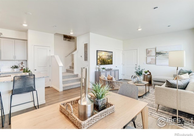 living room featuring light hardwood / wood-style floors