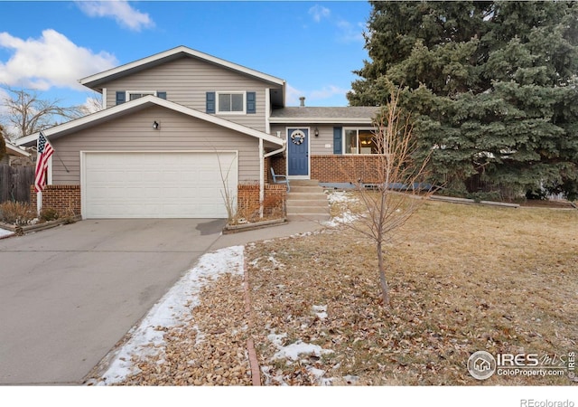 tri-level home with a garage