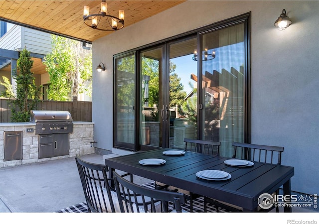 view of patio / terrace with a grill and area for grilling