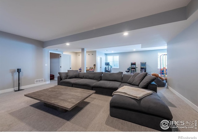 view of carpeted living room