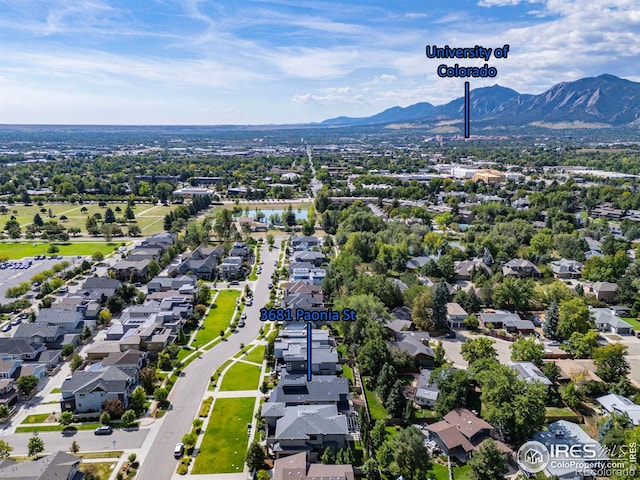 aerial view featuring a mountain view