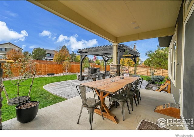 view of patio with a pergola