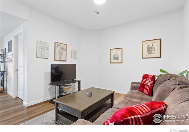 living room featuring hardwood / wood-style floors