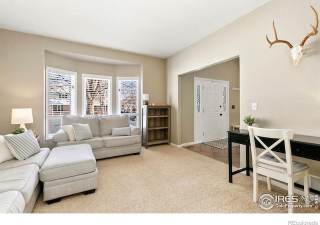 view of carpeted living room