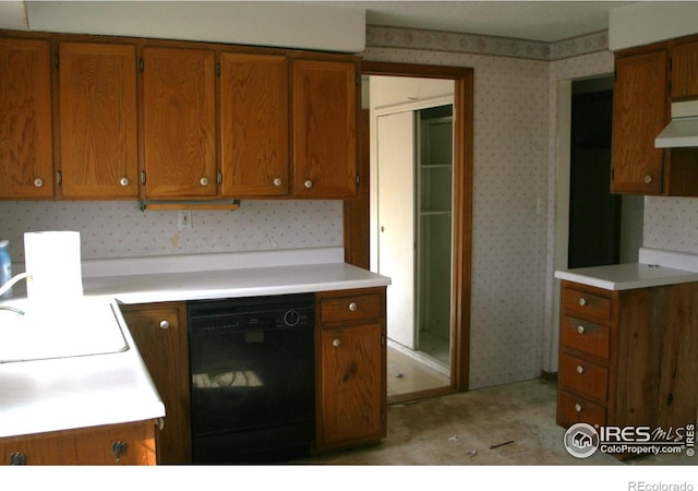 kitchen with sink and black dishwasher