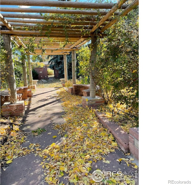 view of patio with a pergola