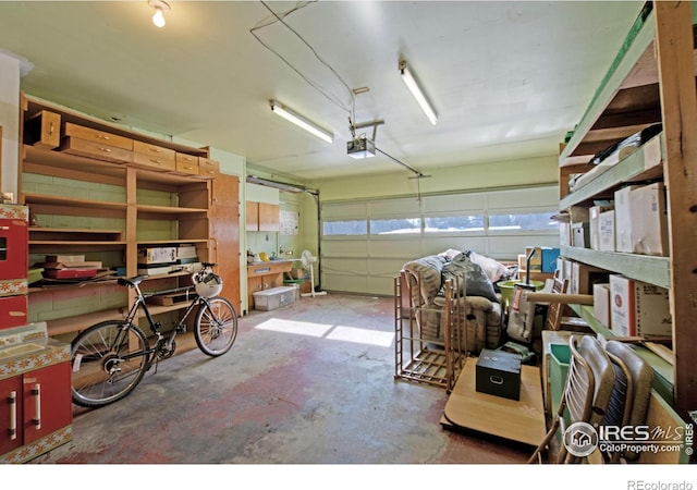 garage featuring a garage door opener