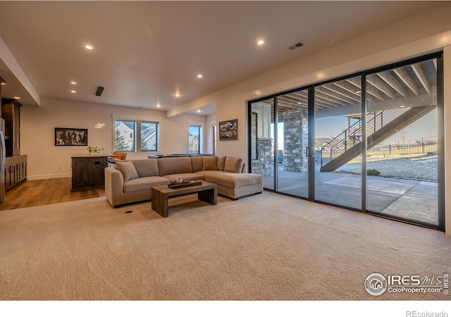 view of carpeted living room