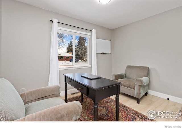 interior space with light hardwood / wood-style floors