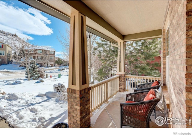 exterior space featuring covered porch