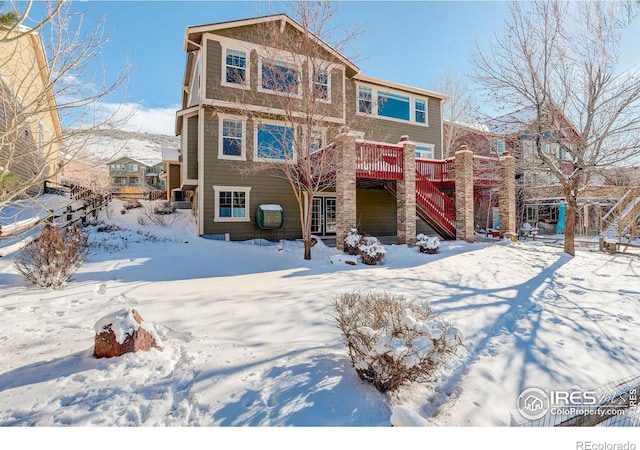 view of front of house featuring a deck