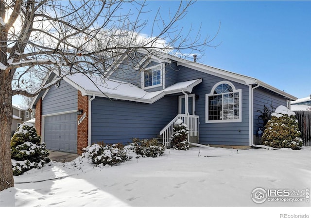 view of front of house with a garage