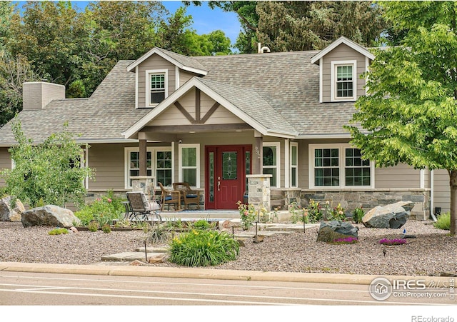 view of front of property with a porch