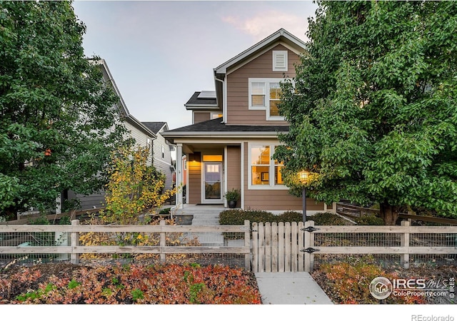 view of front of property with covered porch