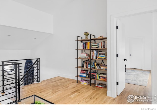 interior space with hardwood / wood-style flooring