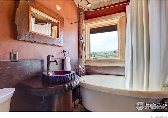 bathroom with sink and toilet