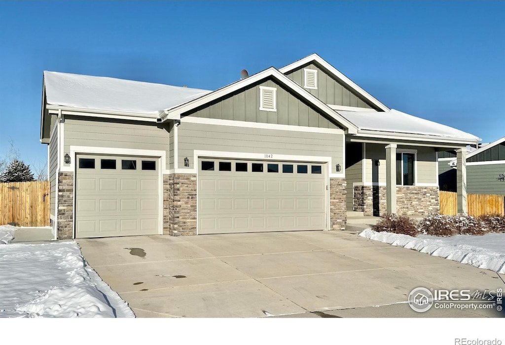 craftsman-style house with a garage