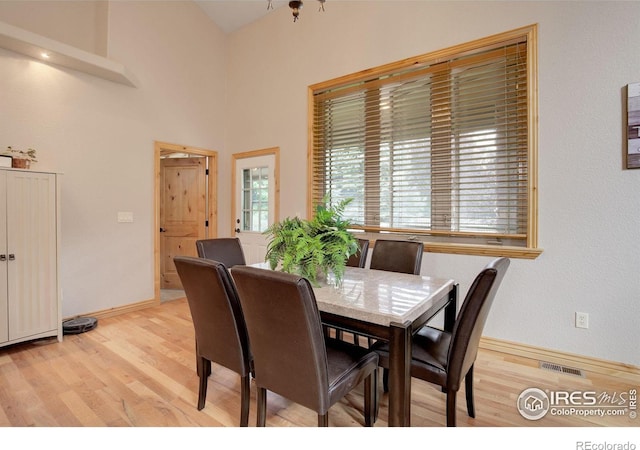 dining area featuring light hardwood / wood-style floors