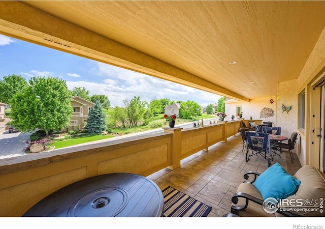 view of patio / terrace featuring a balcony