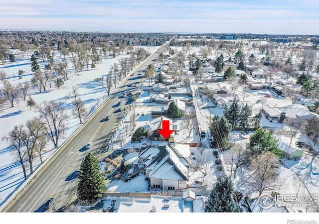 view of snowy aerial view