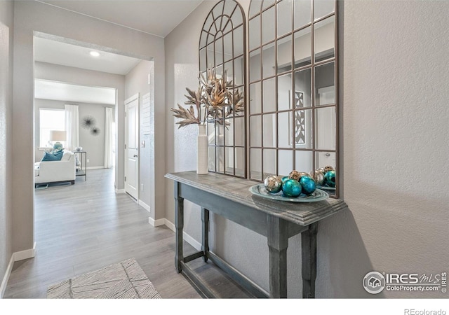 hallway featuring hardwood / wood-style flooring