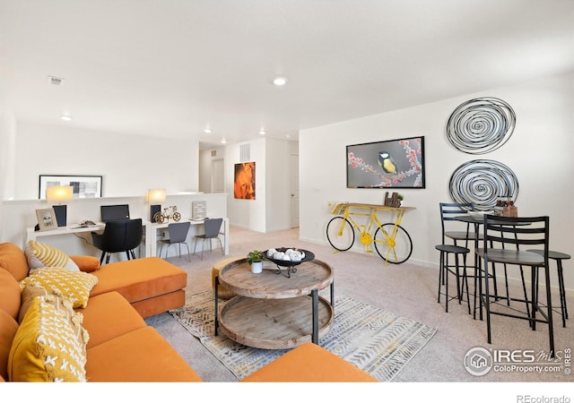 view of carpeted living room