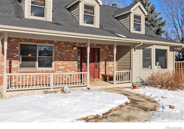 view of front of home with covered porch