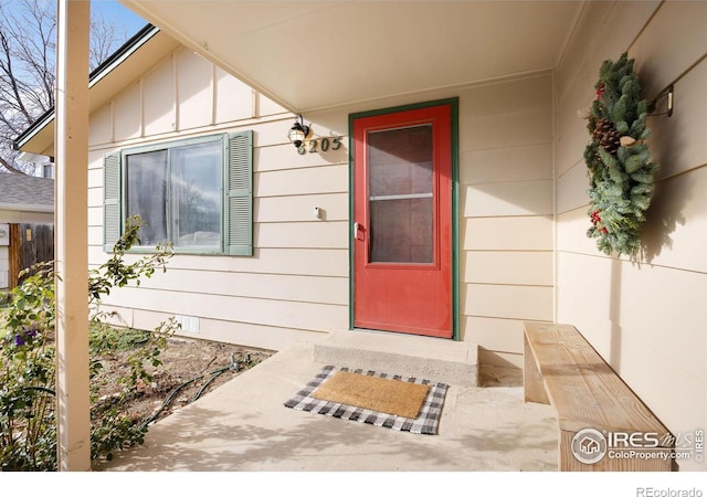 view of doorway to property