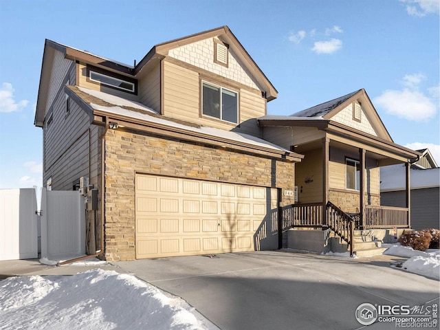 view of front of home with a garage