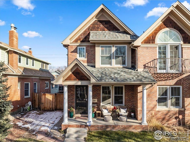 exterior space with covered porch