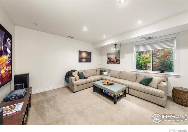 view of carpeted living room