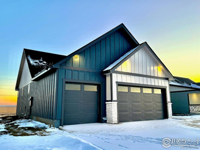 view of front of home with a garage