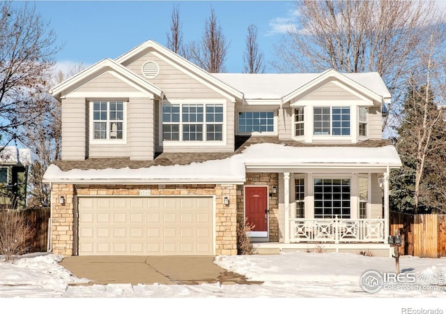 front of property featuring a garage