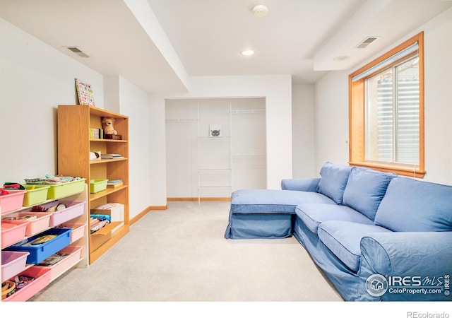 view of carpeted living room