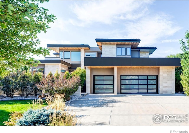 modern home with a garage