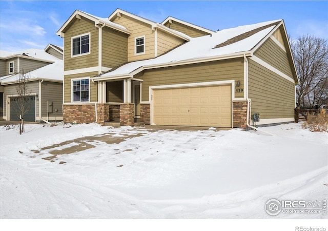 view of front of home with a garage