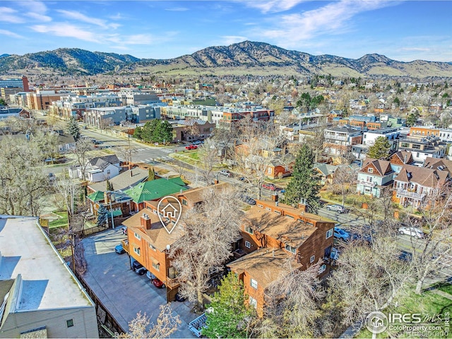 aerial view featuring a mountain view