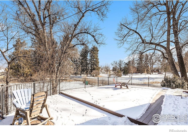 view of snowy yard