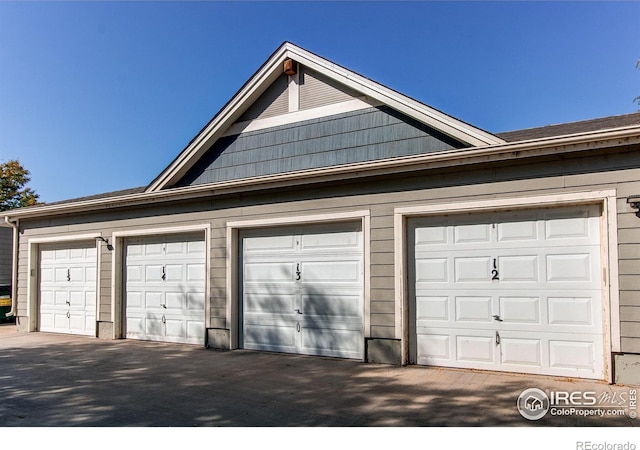 view of garage