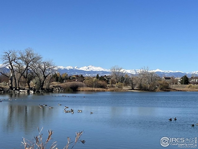 view of water feature with a mountain view