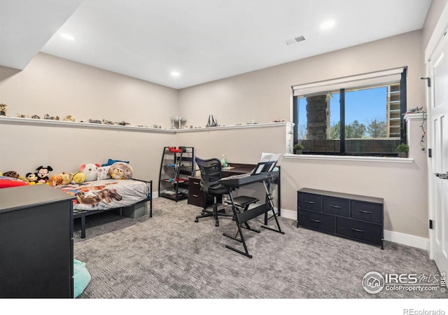 bedroom featuring carpet