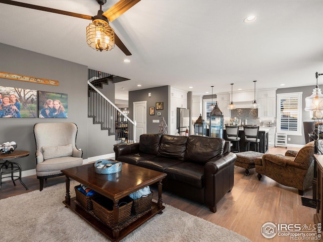 living room featuring hardwood / wood-style floors