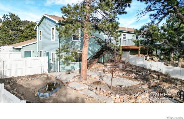 view of front of home featuring a deck