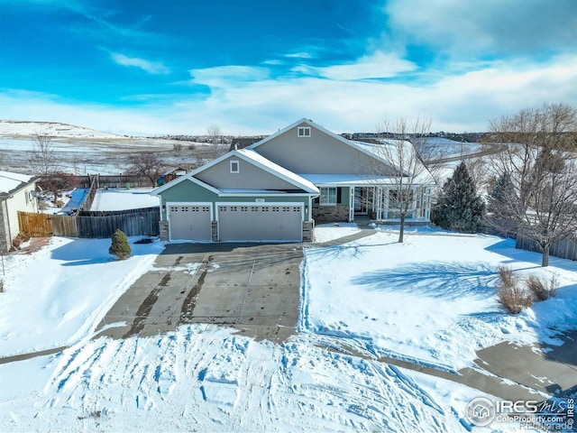 ranch-style home with a garage