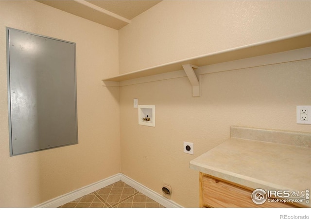 laundry area with hookup for an electric dryer and hookup for a washing machine