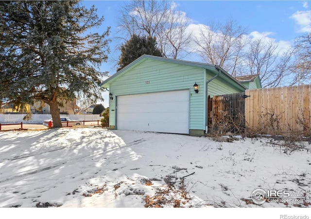 view of snow covered property