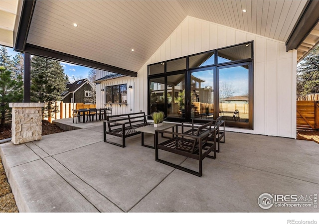 view of patio featuring outdoor lounge area